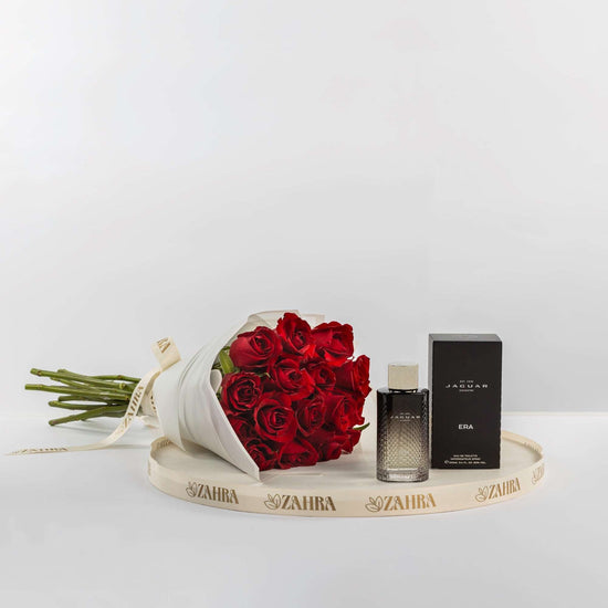 Jaguar Era EDP & 15 Red Roses Bouquet