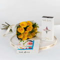 Pure Aura Veil & Yellow Roses Bouquet