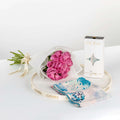 Layla Chiffon Veil & Pink Roses Bouquet