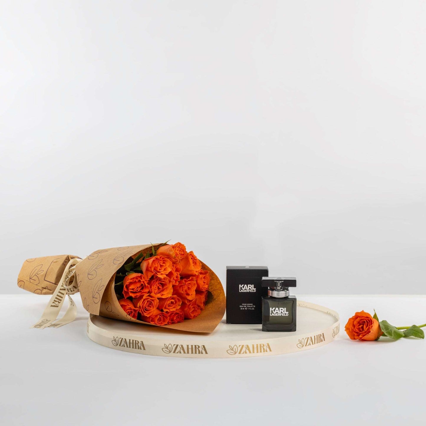 Karl Lagerfeld & Orange Roses Bouquet