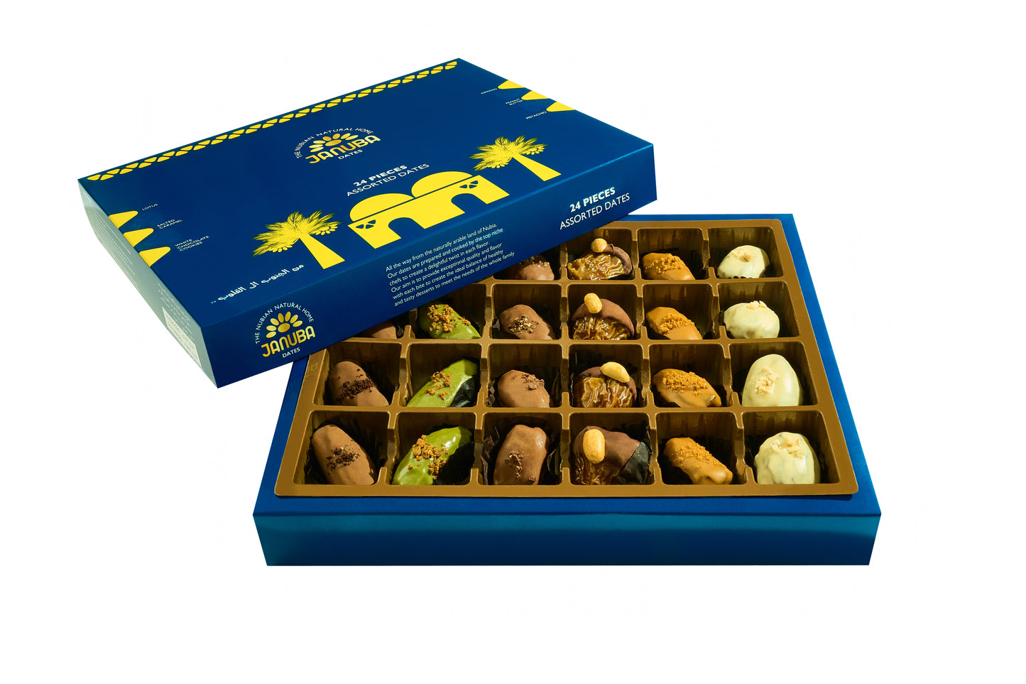 Red bloom bag with assortedJanuba dates 24 pcs