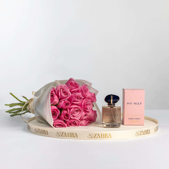 My Way EDP & Pink Flowers Bouquet