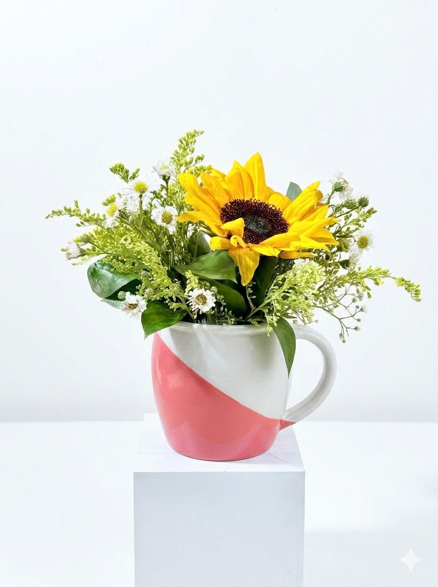 Floral mug x Happiness Jar “Tip of the day”