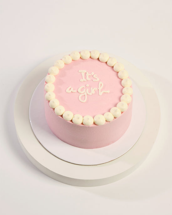 Baby Girl Reveal Cake