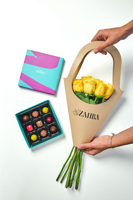 Moko 9 chocolate Box & Brownie Bouquet