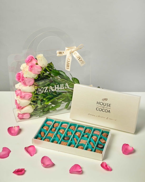 House of COCO 32 Chocolates Box & Happy Bloom Bag