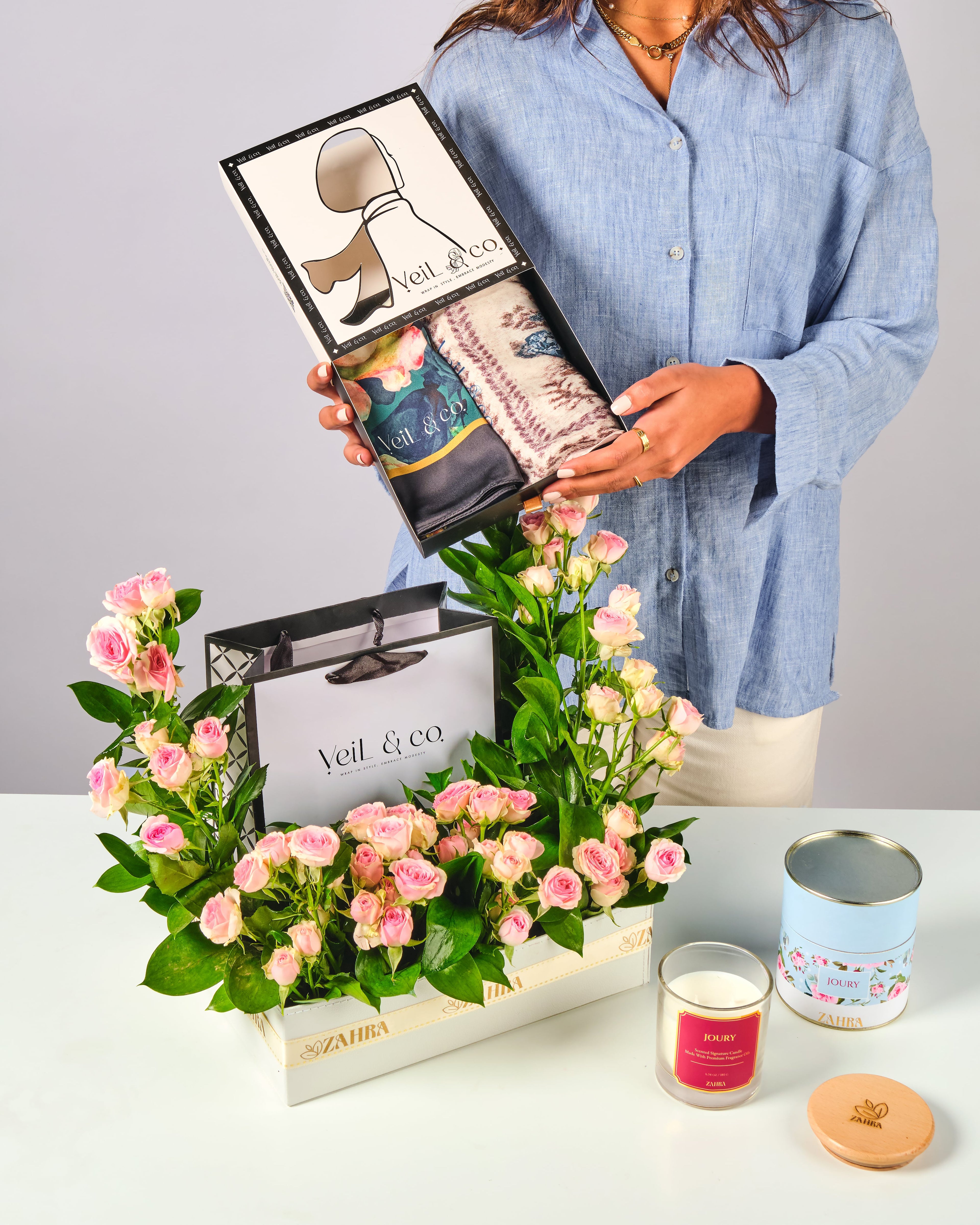 Zahra veil Box & Scented Candle (V1&V8)
