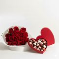 Fleur Heart Chocolate & 15 Roses Bouquet