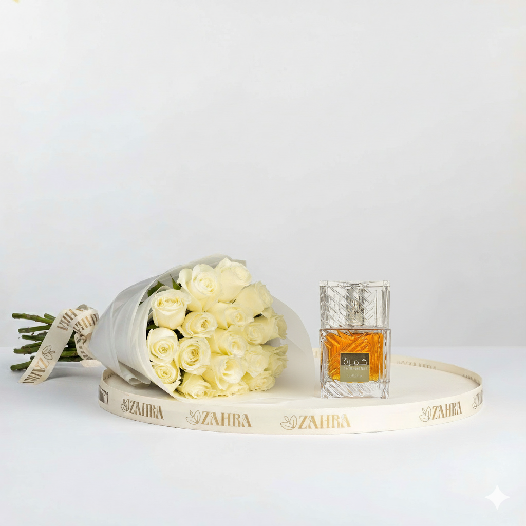 Khamrah perfume by Lattafa & White Roses Bouquet