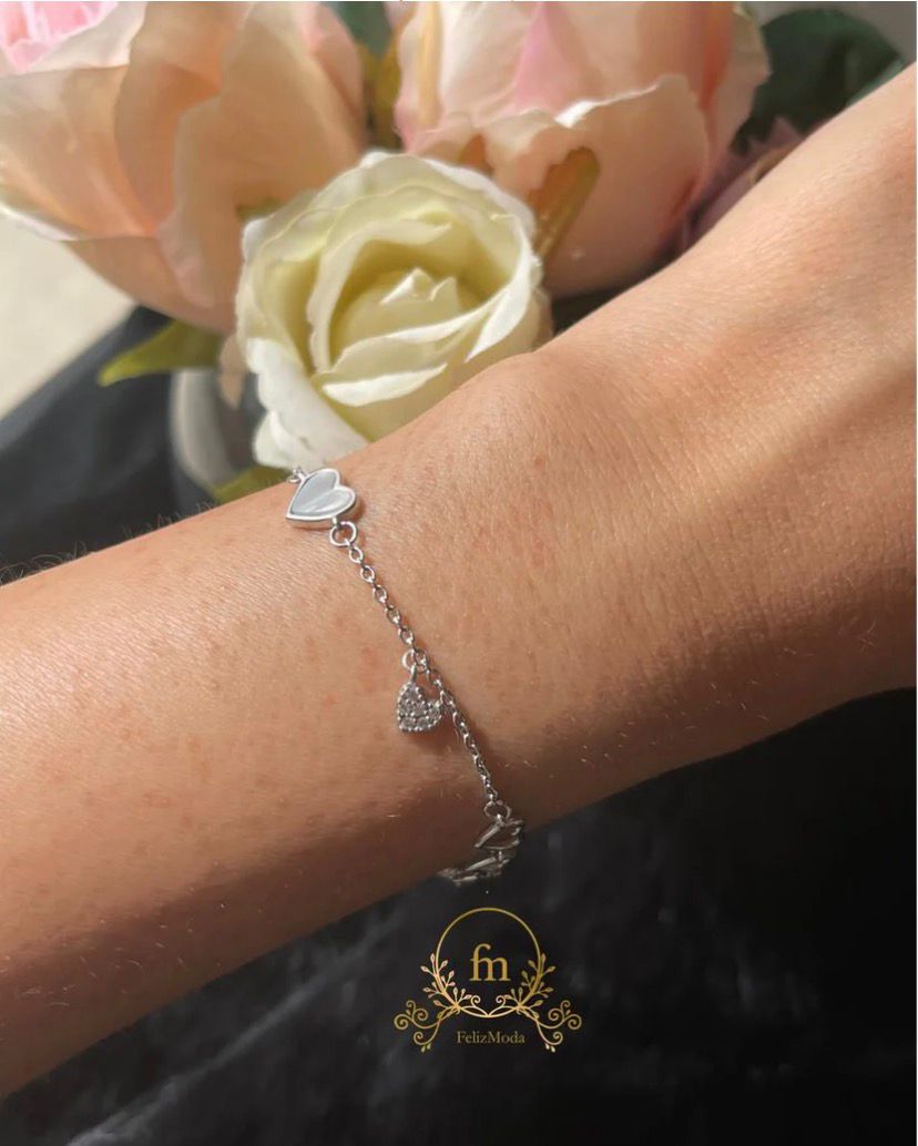 Multiple hearts silver bracelet-F24
