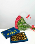 Red bloom bag with assorted Januba dates 24 pcs
