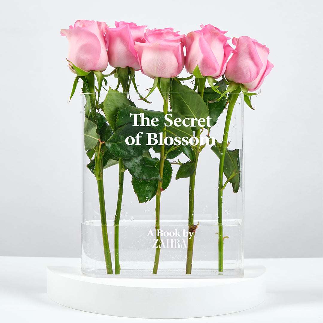 Pink Book Vase and Swiza 12 pcs