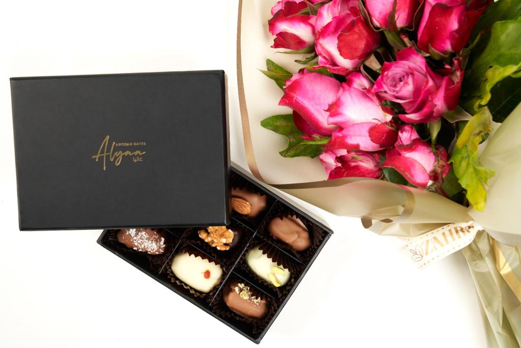 Chocolate Dates & Pink Bouquet